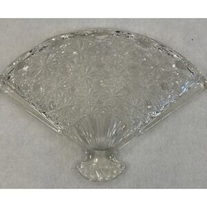 Vintage Avon 1970's Hostess Fancy Crystal Fan  Soapdish/Trinket Fragranced Soap